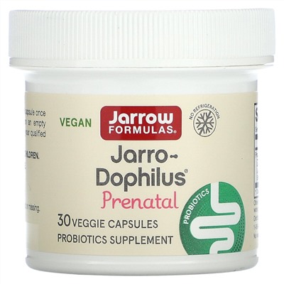 Jarrow Formulas Vegan Jarro-Dophilus, Prenatal, 6 миллиардов КОЕ, 30 растительных капсул - Jarrow Formulas