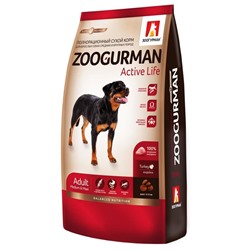 Сухой корм Zoogurman Active Life для собак средних и крупных пород, индейка, 12 кг