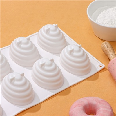 Форма для муссовых десертов и выпечки KONFINETTA «Джелли», 30×17,5×4 см, 8 ячеек (7,4×5,3×4 см), цвет белый