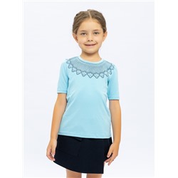 Голубая футболка "Школа 2022" для девочки (488752375)