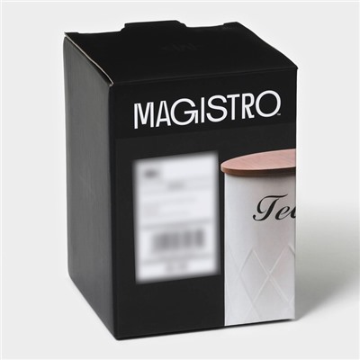 Банка для чая Magistro Tea Graphite, 9,5×13,5 см, цвет серый, с бамбуковой крышкой