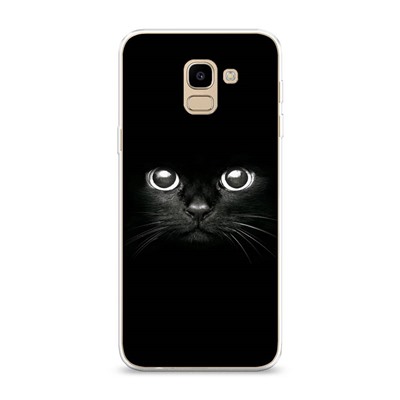 Силиконовый чехол Взгляд черной кошки на Samsung Galaxy J6 2018