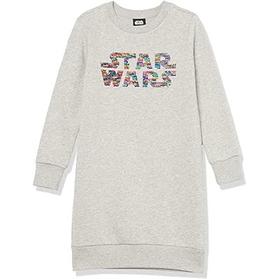 Amazon Essentials Disney | Marvel | Star Wars | Frozen Girls' French Terry Long-Sleeve Dresses (Previously Spotted Zebra)
