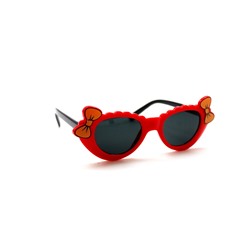 Детские солнцезащитные очки 2 бантика красный черный