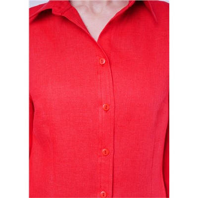 4513-9 Блуза льняная красная