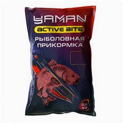 Прикормка Yaman Active Bite Сазан, малина, цвет красный, 900 г