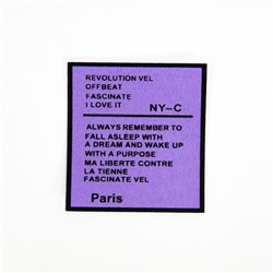 Нашивка NY-C, Paris 6,5*6,5 см цвет фиолетовый