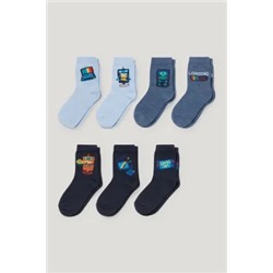 Multipack of 7 - gaming - socks with motif