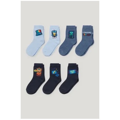 Multipack of 7 - gaming - socks with motif