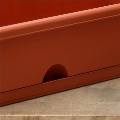 Ящик балконный с поддоном, 40 см, цвет терракотовый