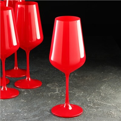 Набор бокалов для вина «Сандра», 450 мл, 6 шт, цвет красный