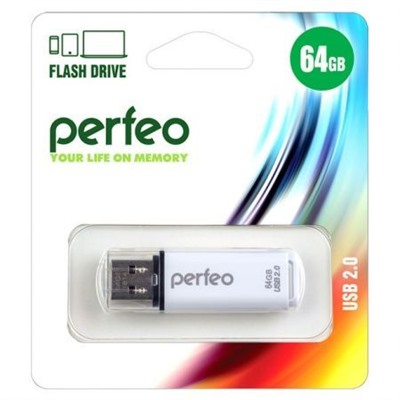 64Gb Perfeo C13 White USB 2.0 (PF-C13W064)