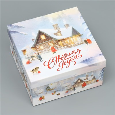 Набор подарочных коробк 3 в 1 «Новогодняя сказка», 18 × 18 × 10 – 22 × 22 × 12 см