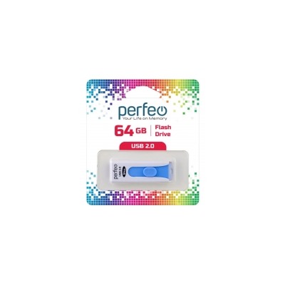 64Gb Perfeo S01 White USB 2.0 (PF-S01W064)