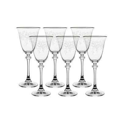 Набор бокалов для белого вина Asio, декор «Панто, затирка платина, отводка платина», 185 мл x 6 шт.