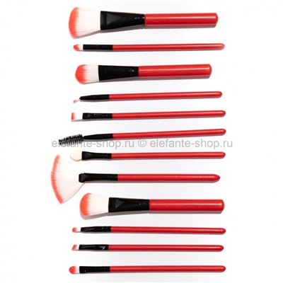 Набор кистей для макияжа в тубусе Brush Set Red, 12 шт (КО)