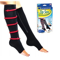 Компрессионные гольфы Zip Sox черные размер L/XL