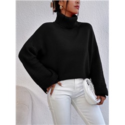 Pullover mit Rollkragen, Drop Shoulder