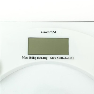 УЦЕНКА Весы напольные LuazON LVE-003, электронные, до 180 кг, 2хAAА (не в комплекте), белые
