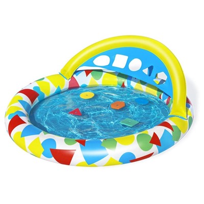 Бассейн надувной детский Splash & Learn, 120 x 117 x 46 см, с навесом, 52378 Bestway