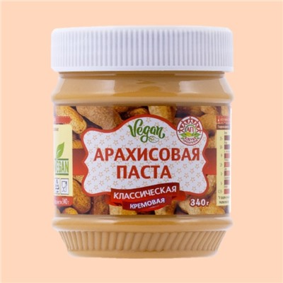 Арахисовая паста АЗБУКА ПРОДУКТОВ классическая кремовая, 340 г