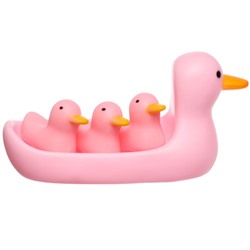 Набор резиновых игрушек для ванны «Мыльница: розовые уточки», 4 шт., 14 см, Крошка Я