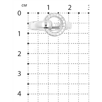 Кольцо из серебра с фианитами родированное