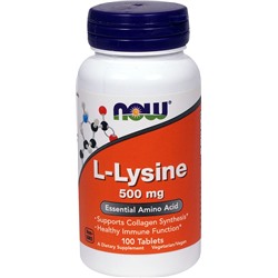 NOW Foods L-Lysine -- 500 mg - 100 Tablets