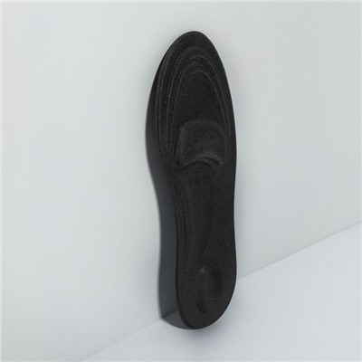 Стельки для обуви, универсальные, амортизирующие, р-р RU до 38 (р-р Пр-ля до 40), 25 см, пара, цвет чёрный