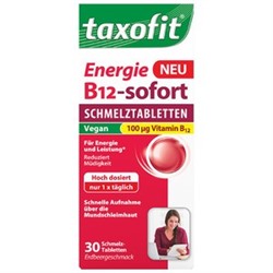 Taxofit Биологически активная добавка Nahrungsergänzungsmittel Energie B12 Schmelztabletten