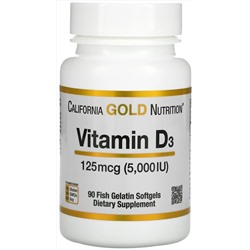 Капсулы California Gold Nutrition Vitamin D3 5000 IU, 90 шт.