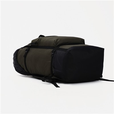 Рюкзак туристический, 60 л, отдел на стяжке шнурком, 3 наружных кармана, цвет хаки
