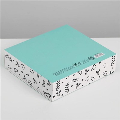 Упаковка подарочная, Коробка складная «Любимой маме», 20 х 18 х 5 см, БЕЗ ЛЕНТЫ