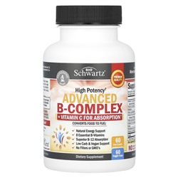 BioSchwartz Высокоэффективный расширенный комплекс витаминов группы B, 60 растительных капсул