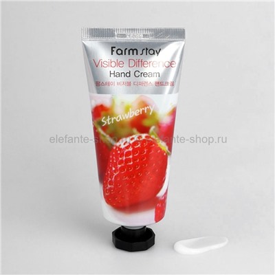 Крем для рук с экстрактом клубники FarmStay Visible Difference Hand Cream Strawberry 100g (78)