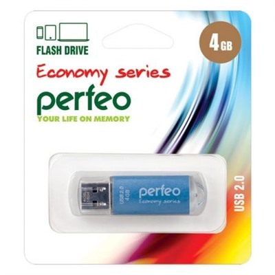 4Gb Perfeo E01 Blue Economy Series USB 2.0 (PF-E01N004ES)