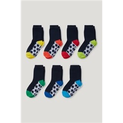 Multipack of 7 - football - socks with motif