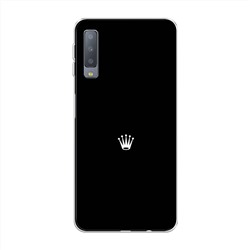 Силиконовый чехол Белая корона на черном фоне на Samsung Galaxy A7 2018