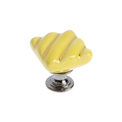 Ручка кнопка, керамическая, цвет желтый