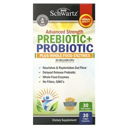 BioSchwartz Advanced Strength, Prebiotic+Probiotic, 20 Billion CFU, 30 Veggie Capsules