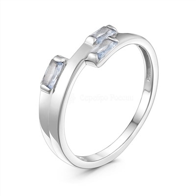 Кольцо женское из серебра с плавленым кварцем цвета танзанит родированное 925 пробы 1-348р224