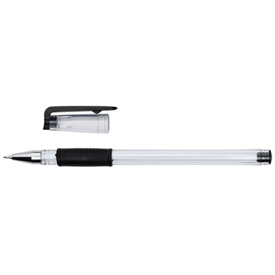 Ручка масляная 0.5мм, черная, резиновый грип, игловидный наконечник, INFORMA