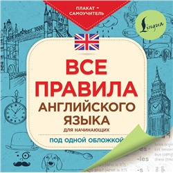 Все правила английского языка для начинающих под одной обложкой. Плакат-самоучитель