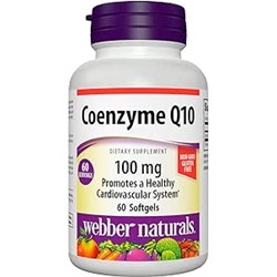 Webber Naturals Coenzyme Q10 (CoQ10) 100mg, High Potency Antioxidant, Non-GMO, Gluten Free, 60 softgels, for Heart Health and Cellular Energy Production