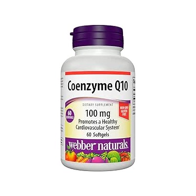 Webber Naturals Coenzyme Q10 (CoQ10) 100mg, High Potency Antioxidant, Non-GMO, Gluten Free, 60 softgels, for Heart Health and Cellular Energy Production