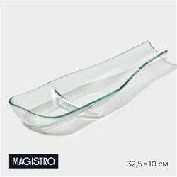 Блюдо сервировочное Magistro «Авис», 32,5×10×3,8 см, цвет прозрачный