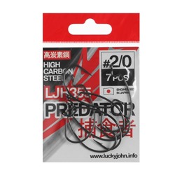 Крючки офсетные Lucky John PREDATOR, серия LJH355, № K02, 7 шт.