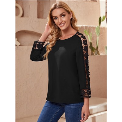 EMERY ROSE Bluse mit Luftspitze