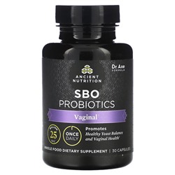 Dr. Axe / Ancient Nutrition SBO Пробиотики, вагинальные, 25 миллиардов КОЕ, 30 капсул