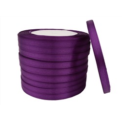 Однотонная атласная лента (насыщенно-фиолетовый), 6мм * 250 ярдов